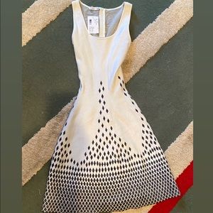 Knit White and Black Cocktail Dress
